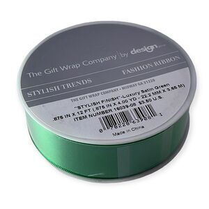 NWT The Gift Wrap Company Satin Ribbon - Green
